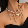 Necklace Iron Plastic Heart Drop Shape Electroplating Sweet Cool Style