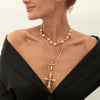 Necklace Iron Zinc Alloy Alloy Heart Geometric Shaped Set With Diamonds Clavicle Chain For Women