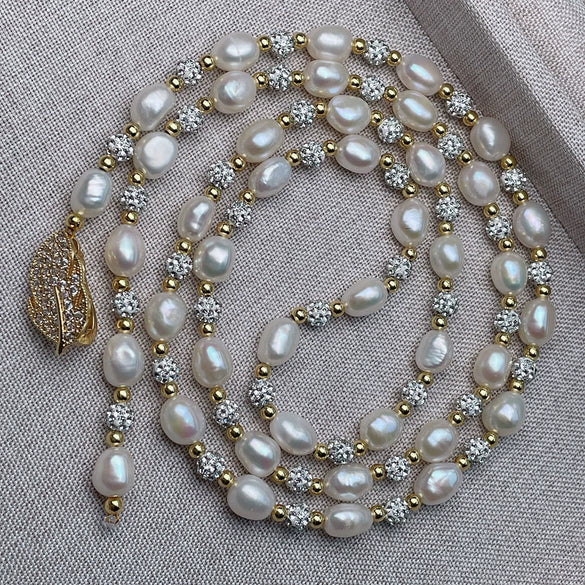 Necklace Jewelry Alloy Freshwater Pearl Baroque Long Light Luxury Street Personality Exaggerated Neutral Niche Ins Popular Sweet Natural Cool Style