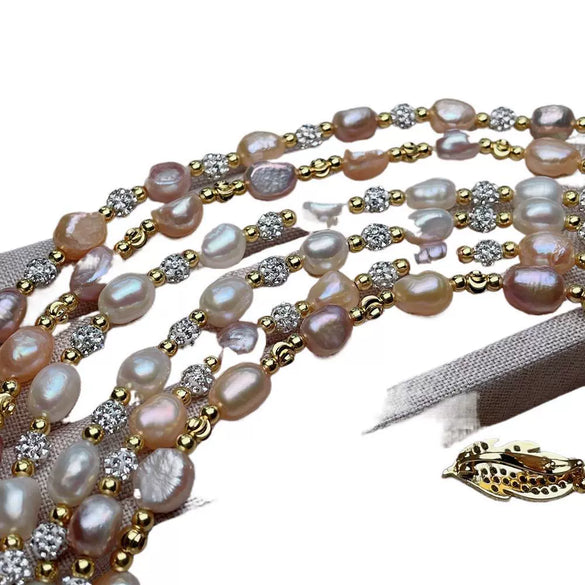 Necklace Jewelry Alloy Freshwater Pearl Baroque Long Light Luxury Street Personality Exaggerated Neutral Niche Ins Popular Sweet Natural Cool Style