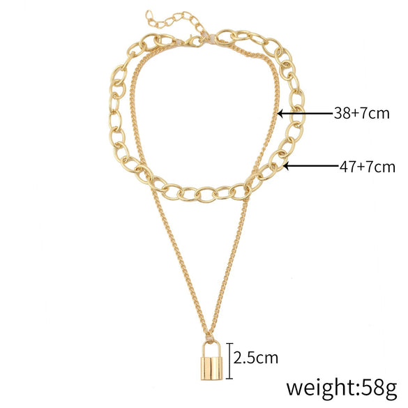 Necklace Jewelry Alloy Heart Electroplated Multi Layer All Match Women