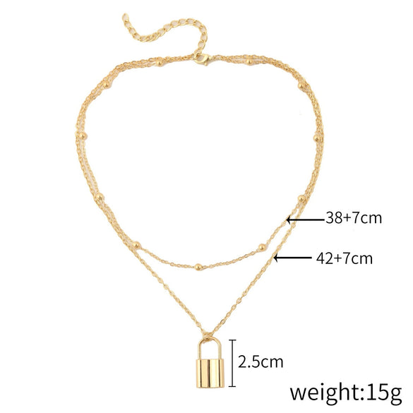 Necklace Jewelry Alloy Heart Electroplated Multi Layer All Match Women