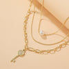 Necklace Jewelry Alloy Heart Electroplated Multi Layer All Match Women