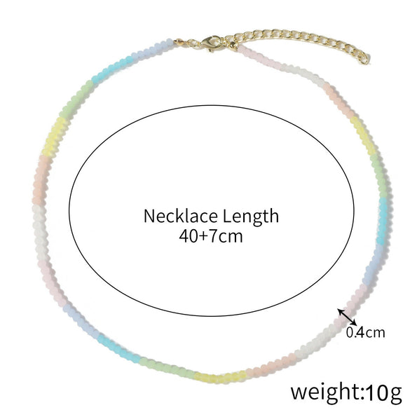 Necklace Jewelry Artificial Crystal Pendant Stainless Steel Snake Bone Chain Geometric Handmade
