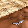 Necklace Jewelry Artificial Crystal Pendant Stainless Steel Snake Bone Chain Geometric Handmade