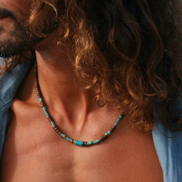 Necklace Jewelry Coconut Shell Imperial Stone Geometric Handmade For Men And Women