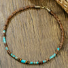 Necklace Jewelry Coconut Shell Imperial Stone Geometric Handmade For Men And Women