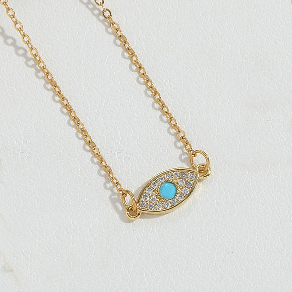 Necklace Jewelry Copper Heart Shape Pendant With Mixed Gemstone Setting And Electroplating O Word Chain For Women