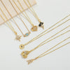 Necklace Jewelry Copper Heart Shape Pendant With Mixed Gemstone Setting And Electroplating O Word Chain For Women