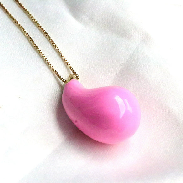 Necklace Jewelry Copper Mixed Gem Inlay Dropshaped Dripping Oil Clavicle Chain