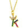 Necklace Jewelry Copper Plated 18K Gold Crown Ushaped Geometric Letters Numbers Text Inlaid Zircon Pendant