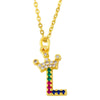 Necklace Jewelry Copper Plated 18K Gold Crown Ushaped Geometric Letters Numbers Text Inlaid Zircon Pendant