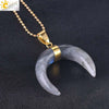 Necklace Jewelry Crystal Semiprecious Stone Moon Pendant Plated Gold Unisex Minimalist Natural Stone Copper Accessories