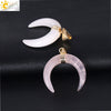 Necklace Jewelry Crystal Semiprecious Stone Moon Pendant Plated Gold Unisex Minimalist Natural Stone Copper Accessories