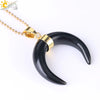 Necklace Jewelry Crystal Semiprecious Stone Moon Pendant Plated Gold Unisex Minimalist Natural Stone Copper Accessories