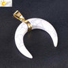 Necklace Jewelry Crystal Semiprecious Stone Moon Pendant Plated Gold Unisex Minimalist Natural Stone Copper Accessories