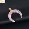 Necklace Jewelry Crystal Semiprecious Stone Moon Pendant Plated Gold Unisex Minimalist Natural Stone Copper Accessories