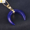 Necklace Jewelry Crystal Semiprecious Stone Moon Pendant Plated Gold Unisex Minimalist Natural Stone Copper Accessories