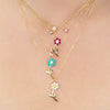 Necklace Jewelry Cute Flower Copper Mixed Gemstone Inlaid Zirconia Female Niche Creative