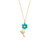 Necklace Jewelry Cute Flower Copper Mixed Gemstone Inlaid Zirconia Female Niche Creative