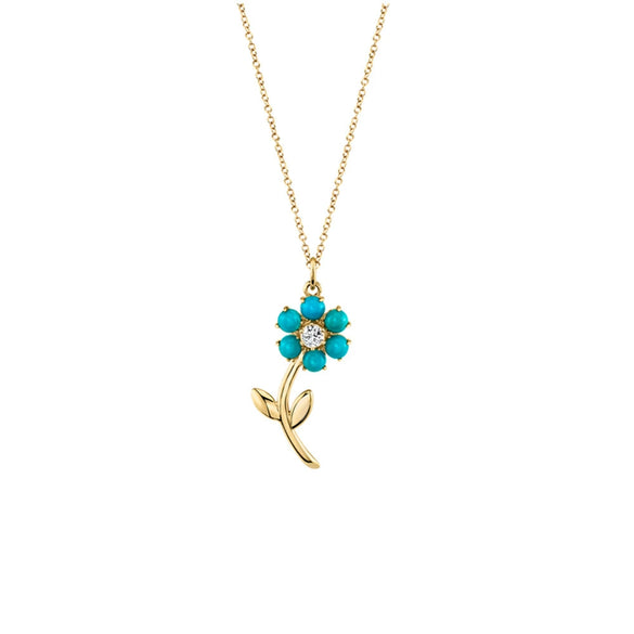 Necklace Jewelry Cute Flower Copper Mixed Gemstone Inlaid Zirconia Female Niche Creative