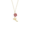Necklace Jewelry Cute Flower Copper Mixed Gemstone Inlaid Zirconia Female Niche Creative