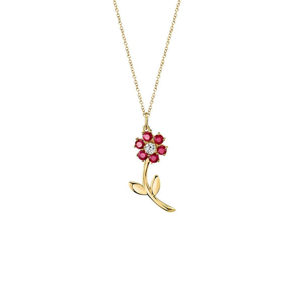 Necklace Jewelry Cute Flower Copper Mixed Gemstone Inlaid Zirconia Female Niche Creative