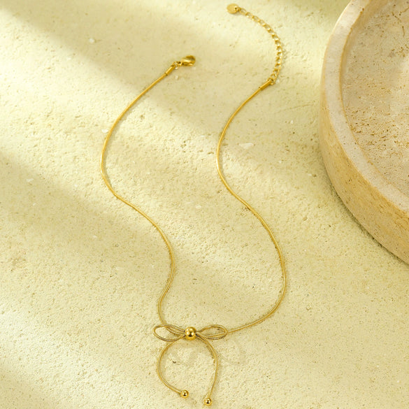 Necklace Jewelry Fashion Bow Stainless Steel Electroplated