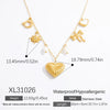Necklace Jewelry Freshwater Pearl Heart Shape Geometric Titanium Steel Electroplated 18K Real Gold Pendant Clavicle Chain For Women