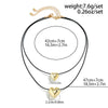 Necklace Jewelry Gothic Style Wax Line Heart Shaped Bow Geometric Electroplated