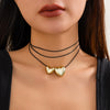 Necklace Jewelry Gothic Style Wax Line Heart Shaped Bow Geometric Electroplated