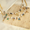 Necklace Jewelry Handmade 316L Stainless Steel Gold Plated Freshwater Pearl Natural Stone Geometric Style