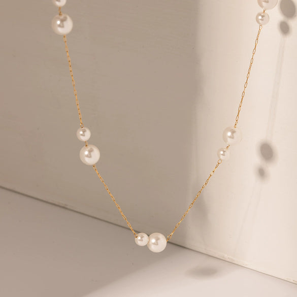 Necklace Jewelry Stainless Steel Pearl Electroplating Geometric For Women