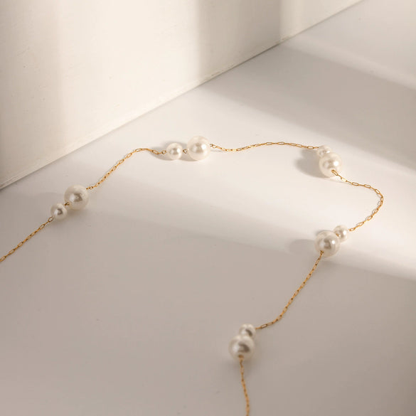 Necklace Jewelry Stainless Steel Pearl Electroplating Geometric For Women