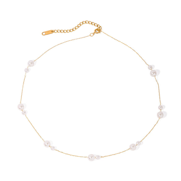 Necklace Jewelry Stainless Steel Pearl Electroplating Geometric For Women