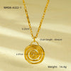 Necklace Jewelry Stainless Steel Spiral Circle Pendant Fashion Simple Electroplating For Women