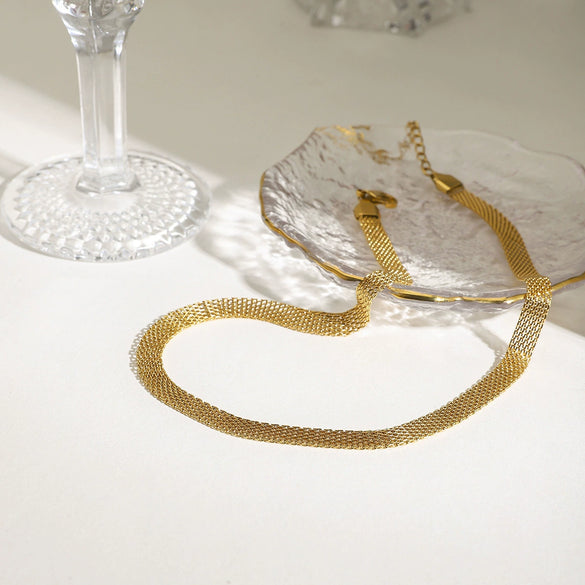 Necklace Jewelry Stainless Steel Titanium Steel Electroplated Rough Mesh Chain