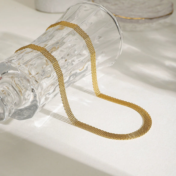 Necklace Jewelry Stainless Steel Titanium Steel Electroplated Rough Mesh Chain