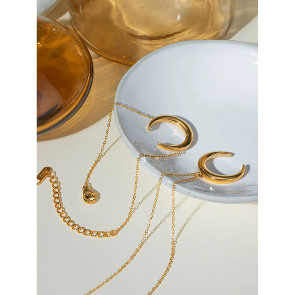 Necklace Jewelry Stainless Steel Titanium Steel Geometric Pendant Electroplating For Women