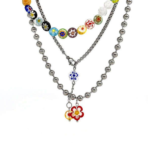 Necklace Jewelry Titanium Steel Geometric Pattern Polished Hiphop Water Wave Chain For Women