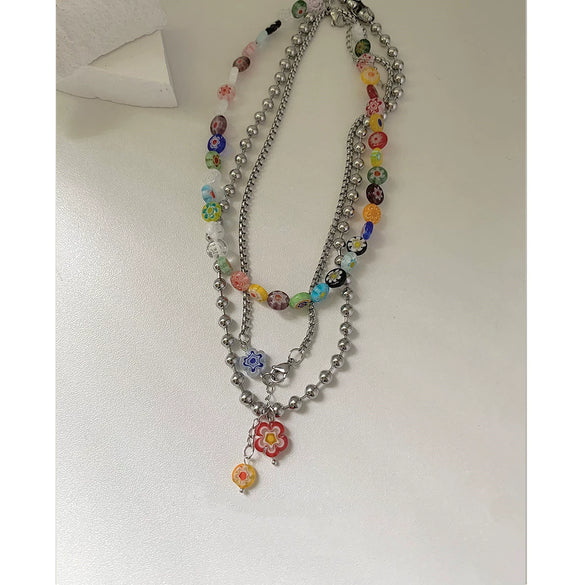 Necklace Jewelry Titanium Steel Geometric Pattern Polished Hiphop Water Wave Chain For Women