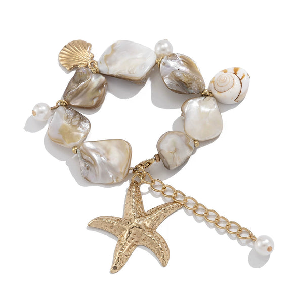 Necklace Jewelry Zinc Alloy Geometric Star Electroplated Shell Starfish Vacation Style Women's