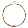Necklace Lapis Lazuli Turquoise Wooden Bead Alloy O Word Chain Geometric Electroplating Bohemian Retro Men's Fashion