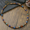 Necklace Lapis Lazuli Turquoise Wooden Bead Alloy O Word Chain Geometric Electroplating Bohemian Retro Men's Fashion