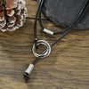 Necklace Leather Alloy Geometric Doublecircle Tassel Handmade