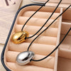 Necklace Leather Rope Pearl Goldplated Artificial Gemstones Semiprecious Stones 316L Stainless Steel Drop Shape Vervain Chain Women's