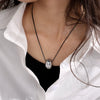 Necklace Leather Rope Pearl Goldplated Artificial Gemstones Semiprecious Stones 316L Stainless Steel Drop Shape Vervain Chain Women's