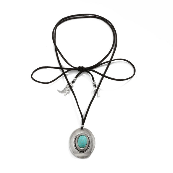 Necklace Metal Alloy Flannel Geometric Retro Style