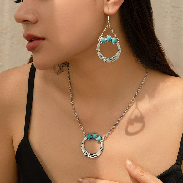 Necklace Metal Alloy Geometric Microinlay Ochain Jewelry