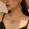 Necklace Metal Alloy Geometric Microinlay Ochain Jewelry